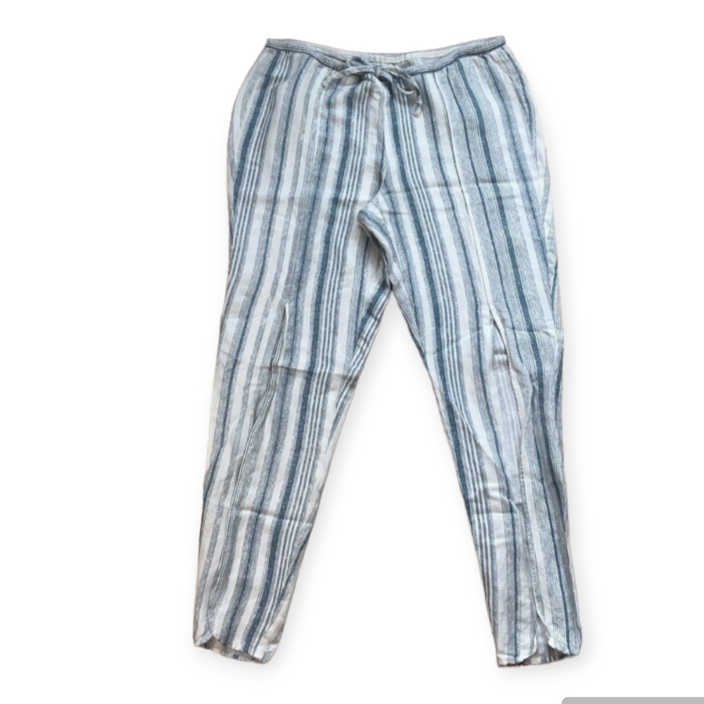 CHASER Split Leg Drawstring Striped Pants